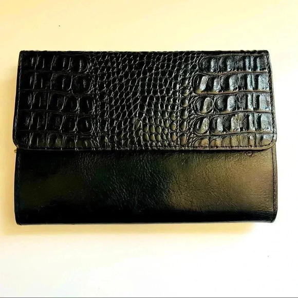 Brighton Alligator Embossed Leather Clutch/Organizer - Picture 8 of 13
